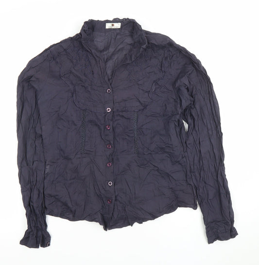 Womens UK Size 14 Punt Roma Blue Classic Blouse