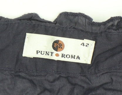Womens UK Size 14 Punt Roma Blue Classic Blouse