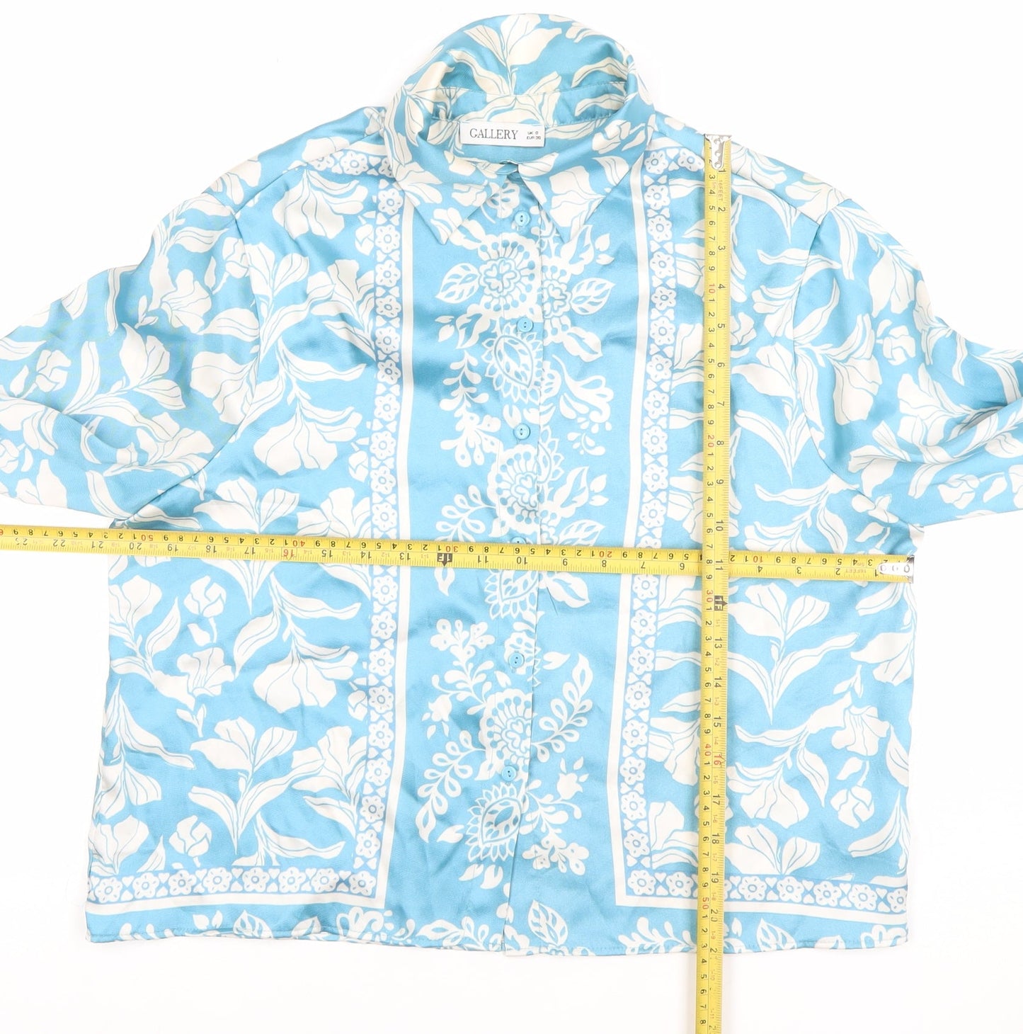 Womens UK Size 8 Callery Blue Classic Button-Up