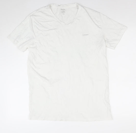 Mens UK Size XL Diesel White  T-Shirt