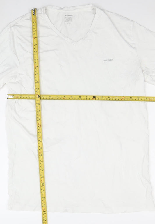 Mens UK Size XL Diesel White  T-Shirt