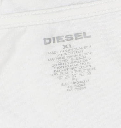 Mens UK Size XL Diesel White  T-Shirt