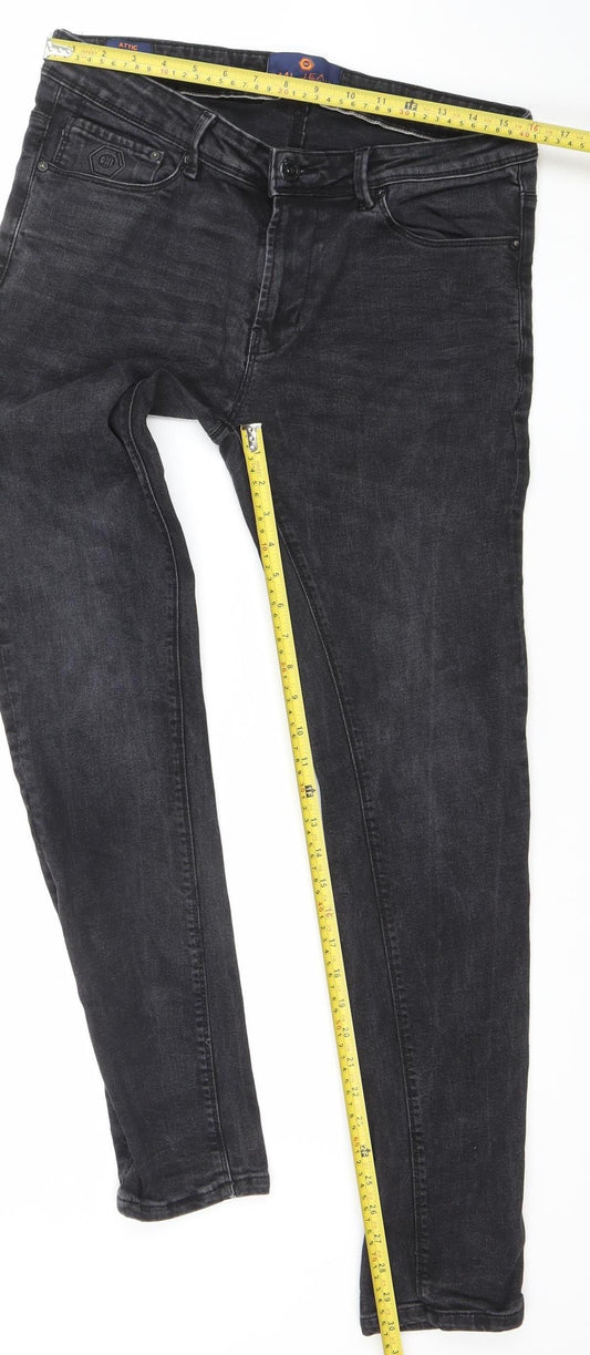 DML Jeans Men's Black Slim Fit Stretch Denim Jeans 32W 32L