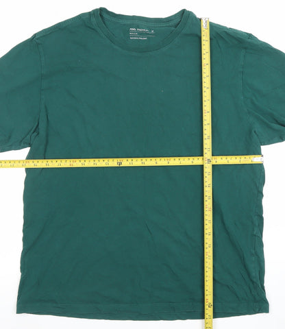 Pool Premium Men’s Green Cotton Crew Neck Regular Fit T-Shirt M