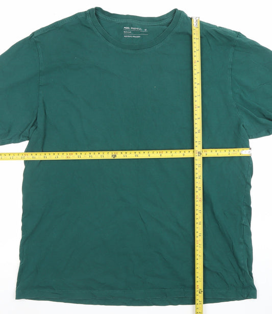 Pool Premium Men’s Green Cotton Crew Neck Regular Fit T-Shirt M