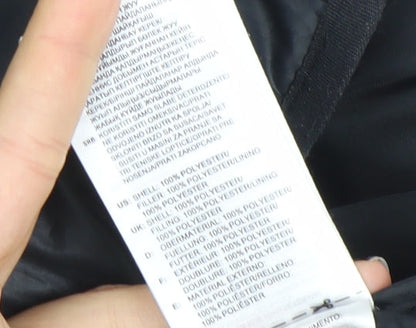 Adidas Boys Black Hooded Puffer Jacket 11-12 Years Winter Zip Coat