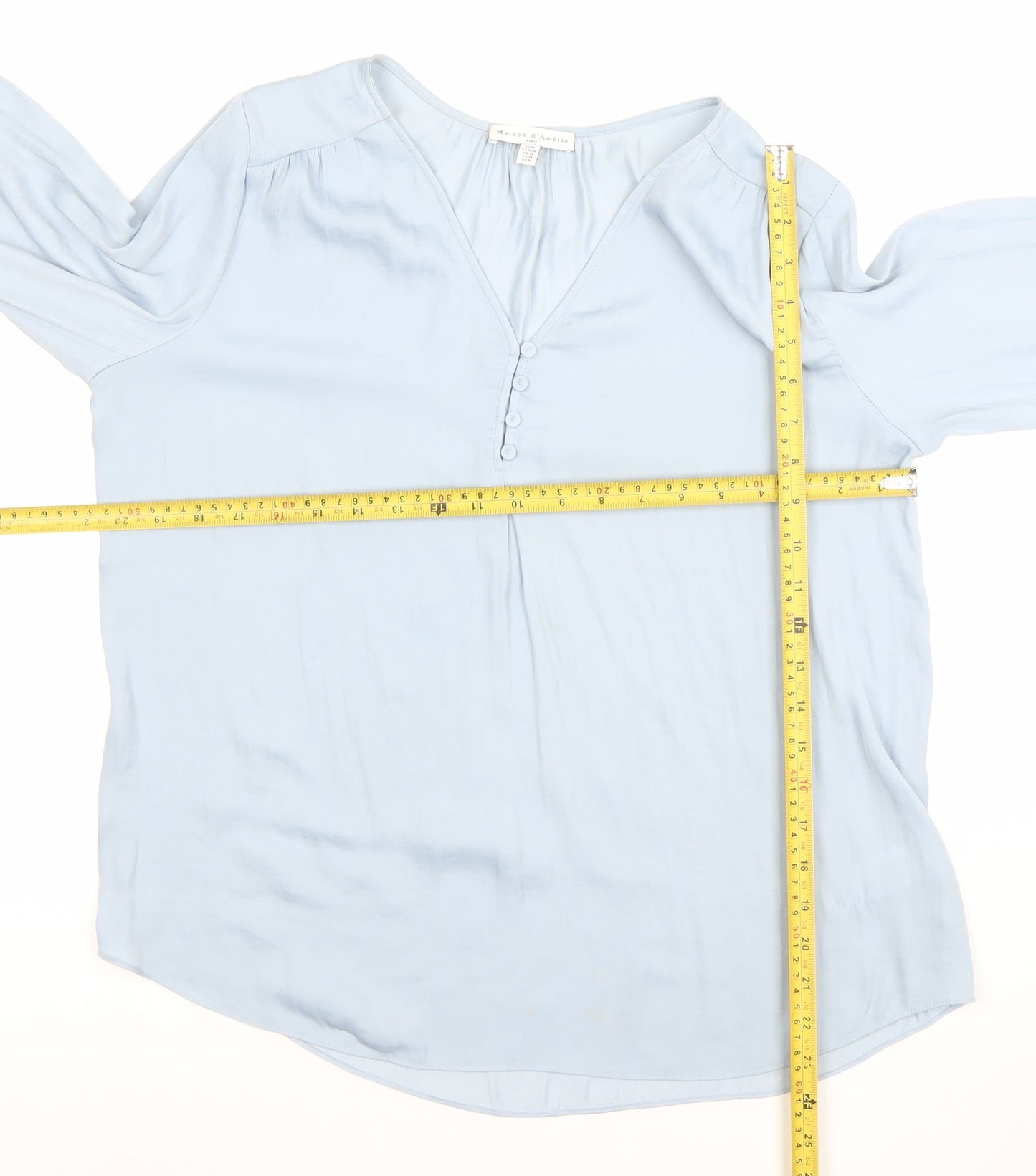 Womens UK Size M Maison d'Amélie Blue Basic Blouse