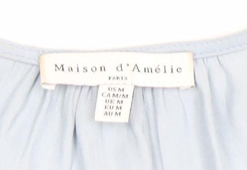 Womens UK Size M Maison d'Amélie Blue Basic Blouse
