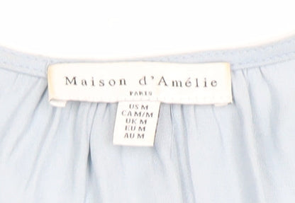 Womens UK Size M Maison d'Amélie Blue Basic Blouse