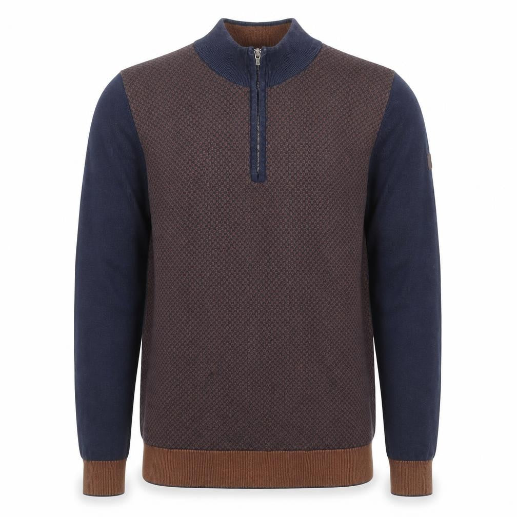 Mens UK Size M Benetti Blue 1/2 Zip Jumper