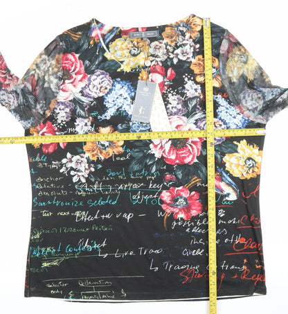 Womens UK Size 2XL Jessica Graaf Multicoloured Basic T-Shirt