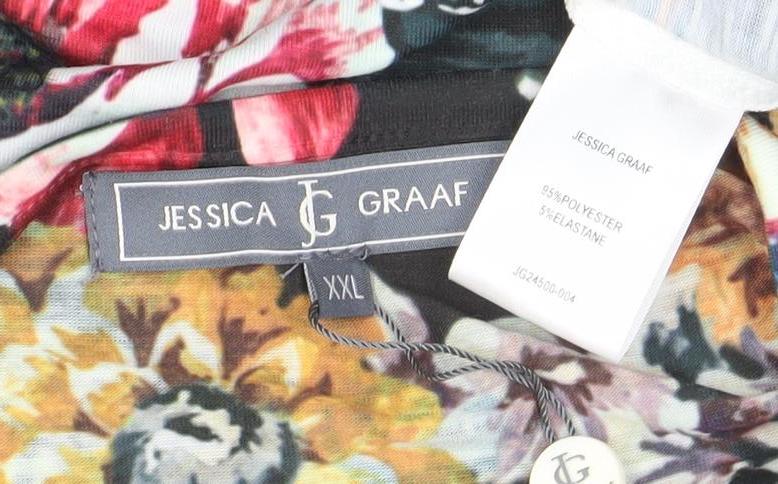 Womens UK Size 2XL Jessica Graaf Multicoloured Basic T-Shirt