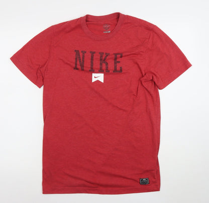 Nike Men's Red Dri-Fit Sports T-Shirt Size L Regular Fit