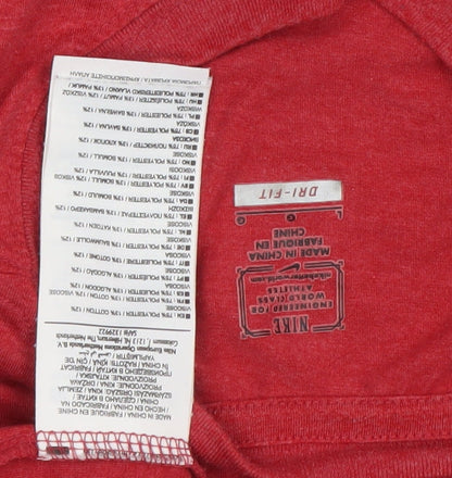 Nike Men's Red Dri-Fit Sports T-Shirt Size L Regular Fit