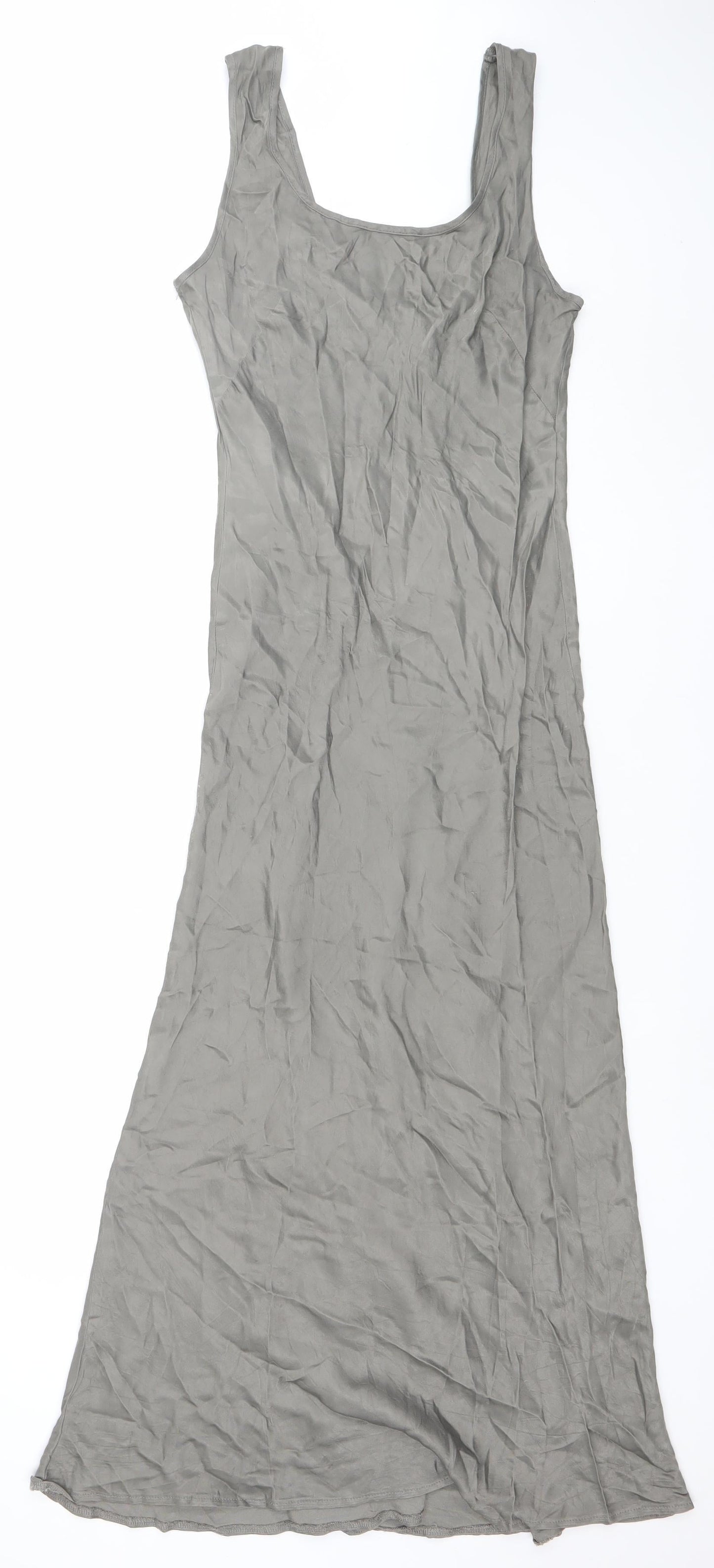 Nobody's Child Women’s Grey Linen Blend Long Slip Dress Size 12