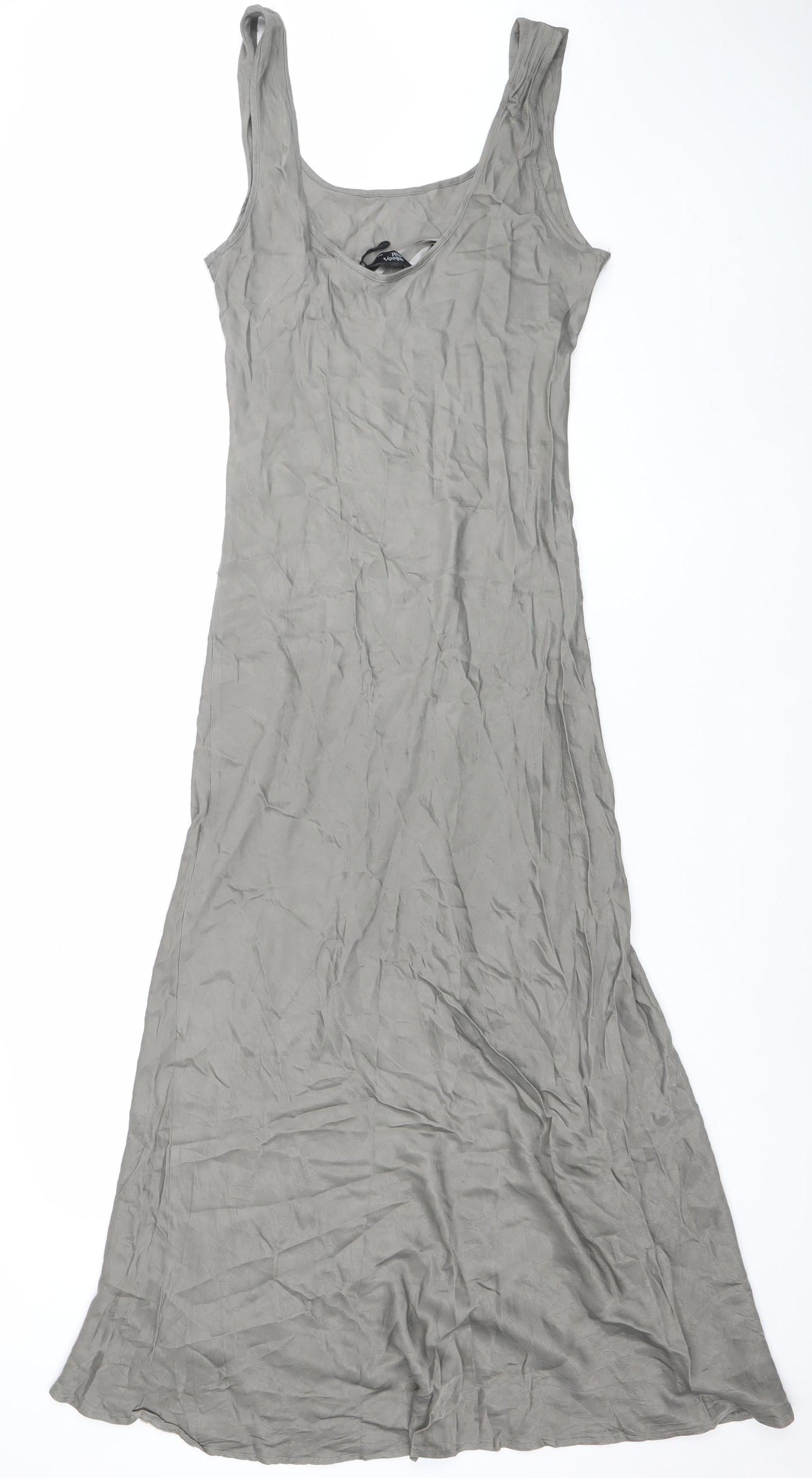 Nobody's Child Women’s Grey Linen Blend Long Slip Dress Size 12