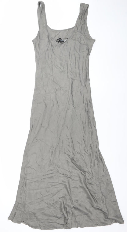 Nobody's Child Women’s Grey Linen Blend Long Slip Dress Size 12