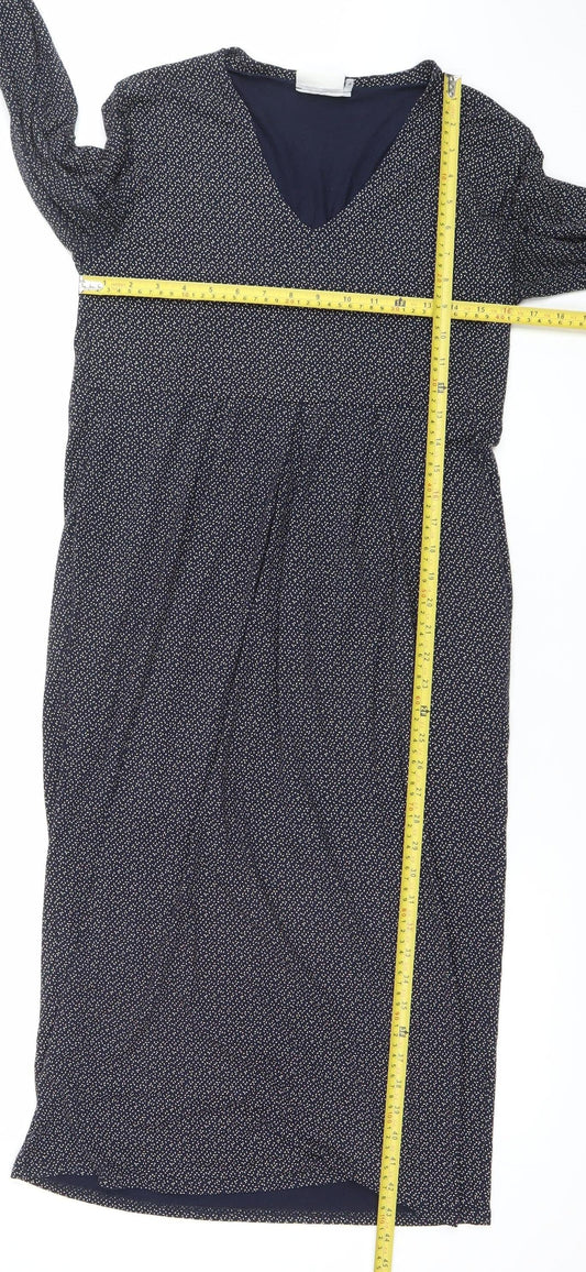 Masai Women Blue Geometric Viscose Shift Dress Size L