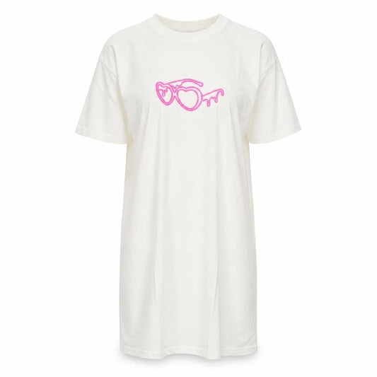 Front view of I Saw It First Women White Love Island Short T-Shirt Dress, size S
