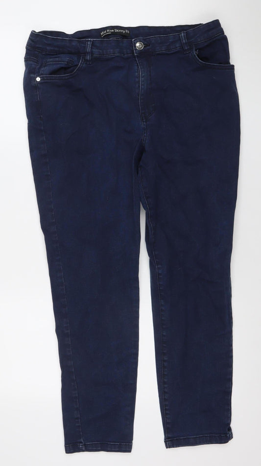 Dunnes Stores Womens Blue Mid Rise Skinny Jeans Size 20