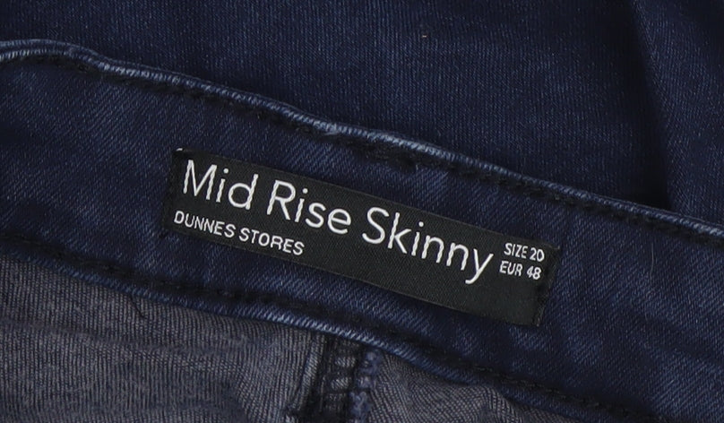 Dunnes Stores Womens Blue Mid Rise Skinny Jeans Size 20
