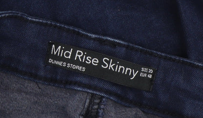 Dunnes Stores Womens Blue Mid Rise Skinny Jeans Size 20