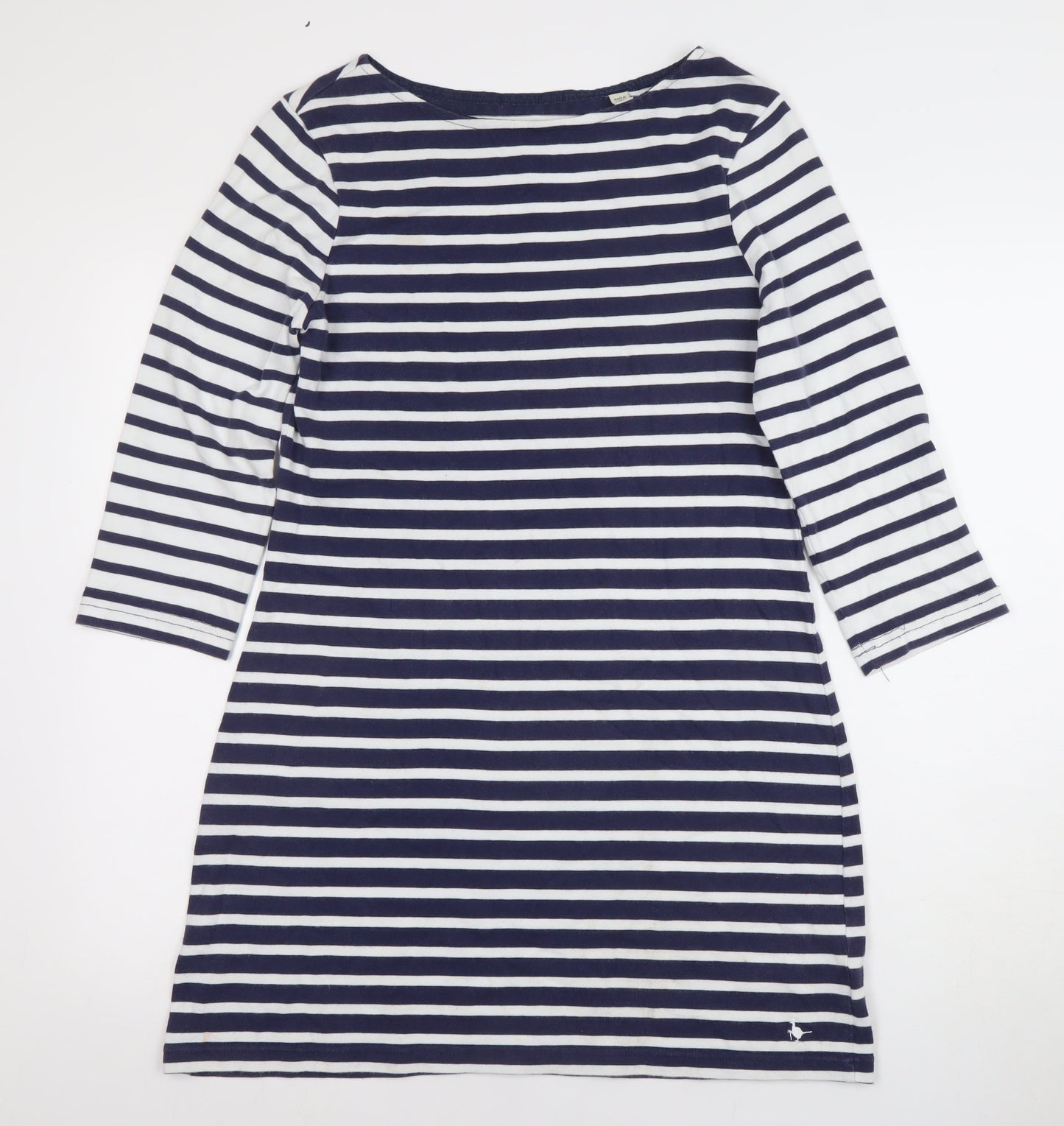 Jack Wills Women's Blue Striped T-Shirt Dress Size 12