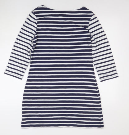 Jack Wills Women's Blue Striped T-Shirt Dress Size 12