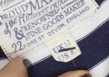 Jack Wills Women's Blue Striped T-Shirt Dress Size 12