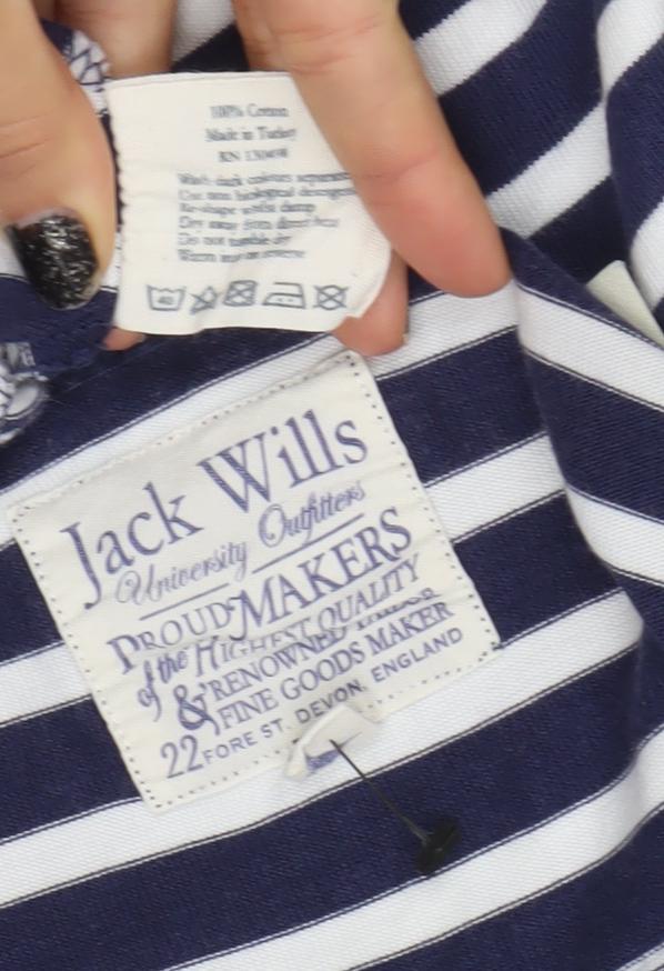 Jack Wills Women's Blue Striped T-Shirt Dress Size 12