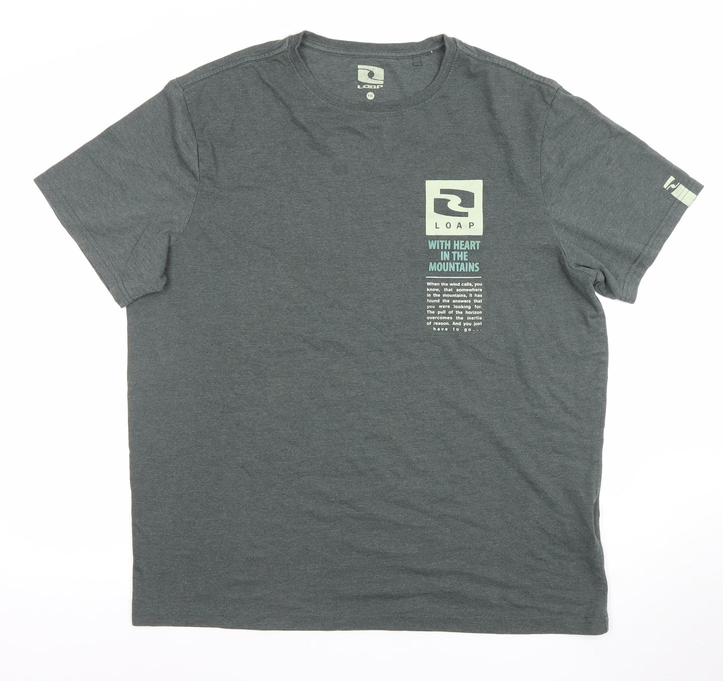 LOAP Men's Grey 2XL Graphic Outdoor Crew Neck Short Sleeve T-Shirt