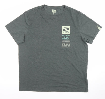 LOAP Men's Grey 2XL Graphic Outdoor Crew Neck Short Sleeve T-Shirt