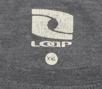 LOAP Men's Grey 2XL Graphic Outdoor Crew Neck Short Sleeve T-Shirt
