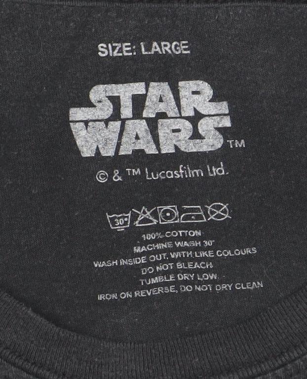 Star Wars Black Stormtrooper Men's Large Cotton T-Shirt