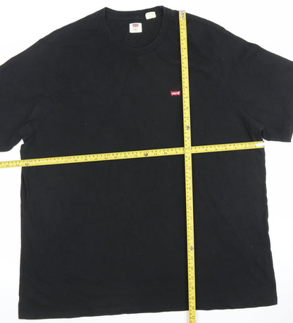 Levi's Men's Black 2XL Crew Neck Cotton Logo T-Shirt