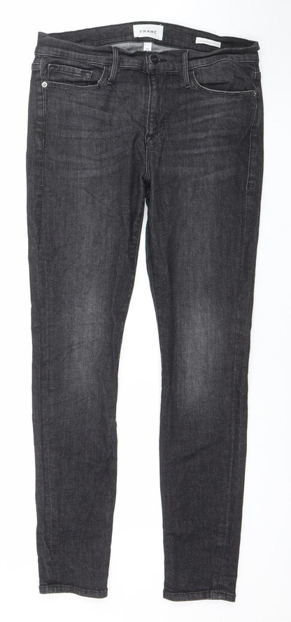 Womens UK Size 30 FRAME Slim Fit Skinny Black Jeans