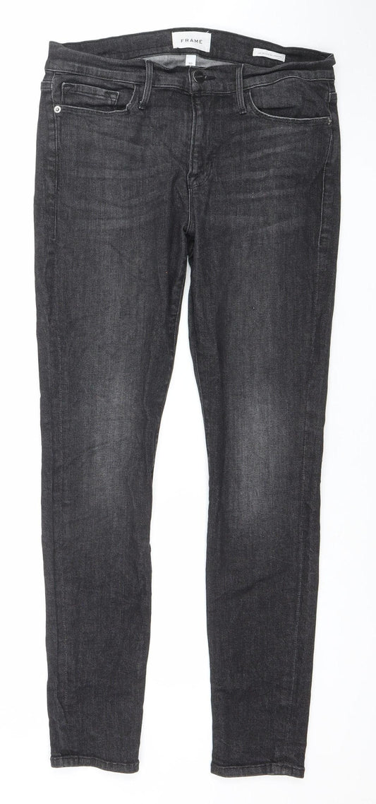 Womens UK Size 30 FRAME Slim Fit Skinny Black Jeans