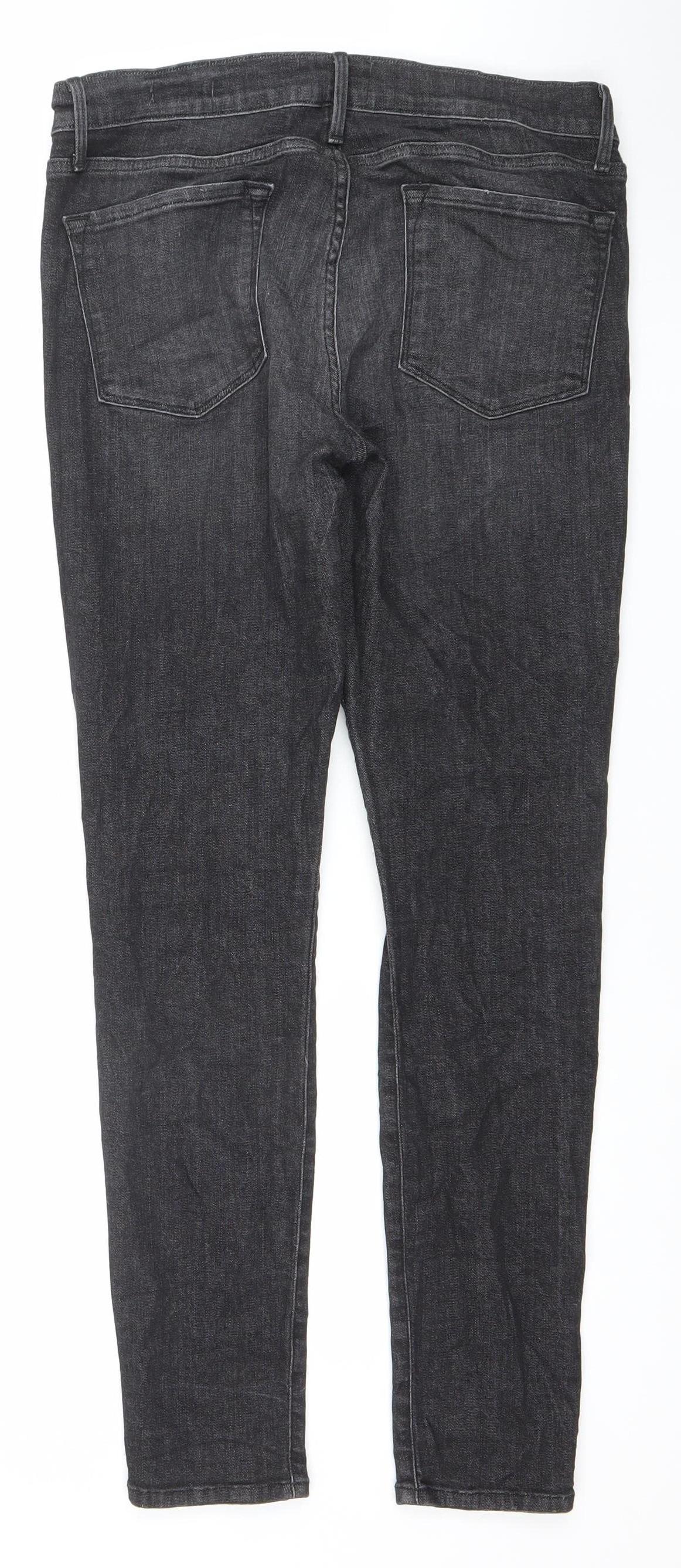 Womens UK Size 30 FRAME Slim Fit Skinny Black Jeans