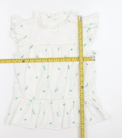 Girls UK Size 9-10 Years Leigh Tucker Willow White Basic Blouse