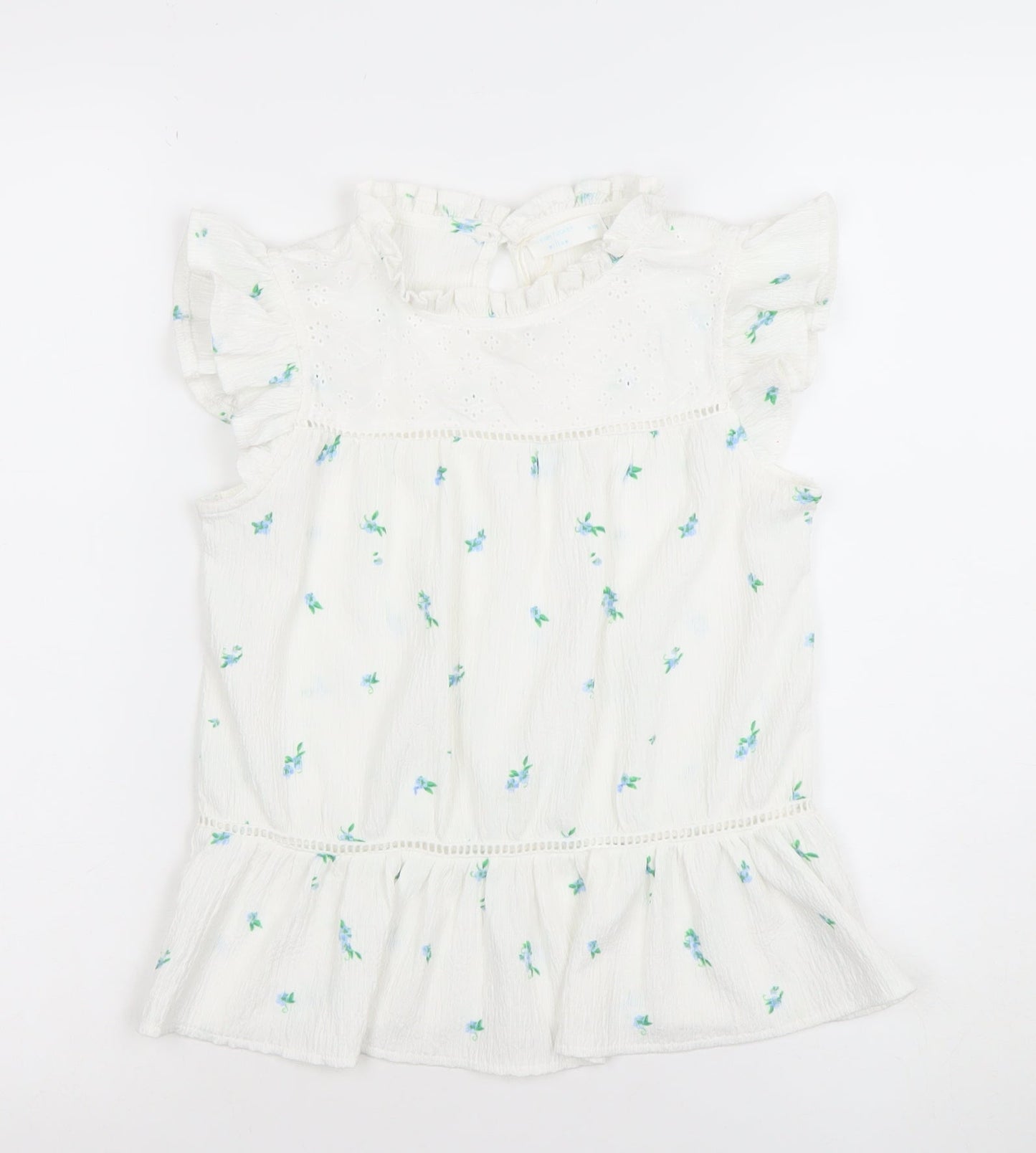 Girls UK Size 9-10 Years Leigh Tucker Willow White Basic Blouse