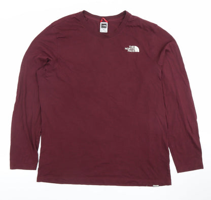 The North Face Men's Purple Long Sleeve Cotton T-Shirt Size M