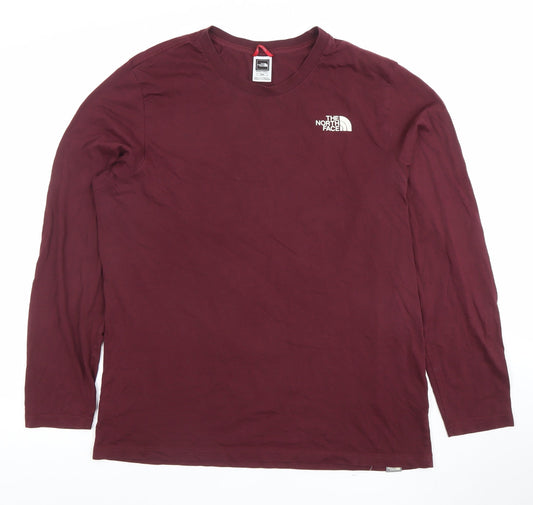 The North Face Men's Purple Long Sleeve Cotton T-Shirt Size M
