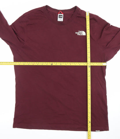 The North Face Men's Purple Long Sleeve Cotton T-Shirt Size M