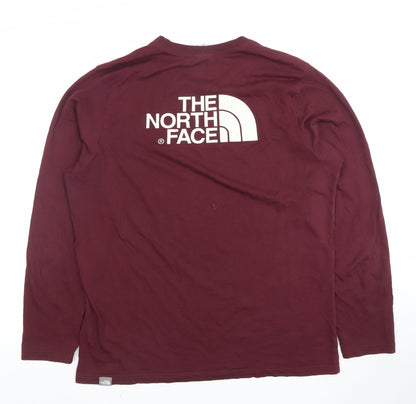 The North Face Men's Purple Long Sleeve Cotton T-Shirt Size M