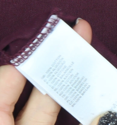 The North Face Men's Purple Long Sleeve Cotton T-Shirt Size M