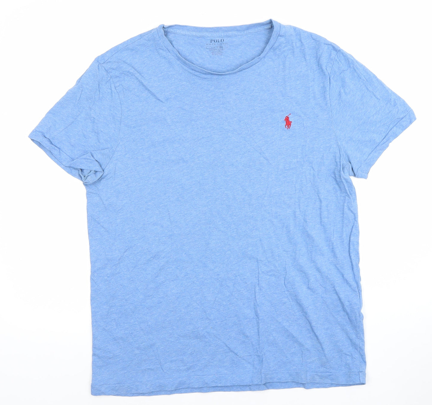 Ralph Lauren Men's Blue Slim Fit Cotton Crew Neck T-Shirt L