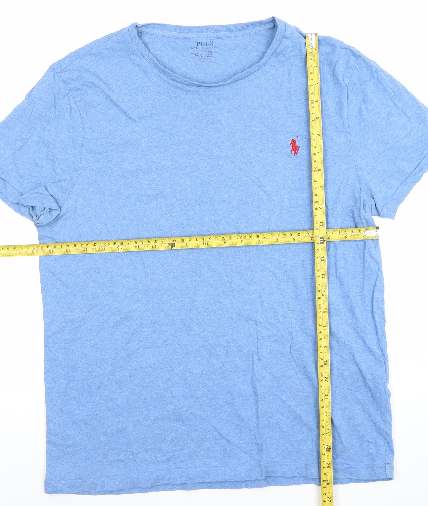 Ralph Lauren Men's Blue Slim Fit Cotton Crew Neck T-Shirt L