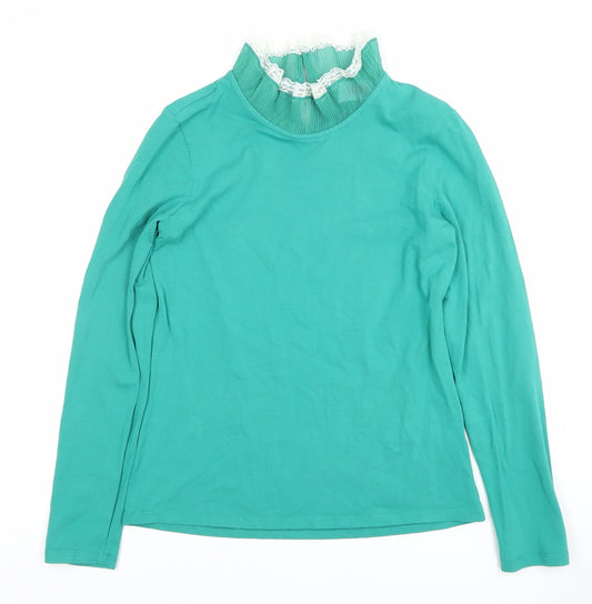 Womens UK Size 10 SAVIOM Green Basic Blouse
