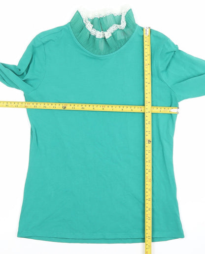 Womens UK Size 10 SAVIOM Green Basic Blouse