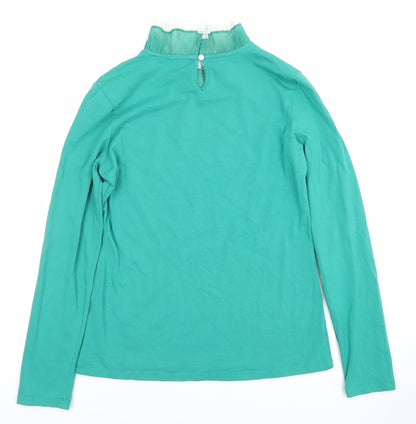 Womens UK Size 10 SAVIOM Green Basic Blouse